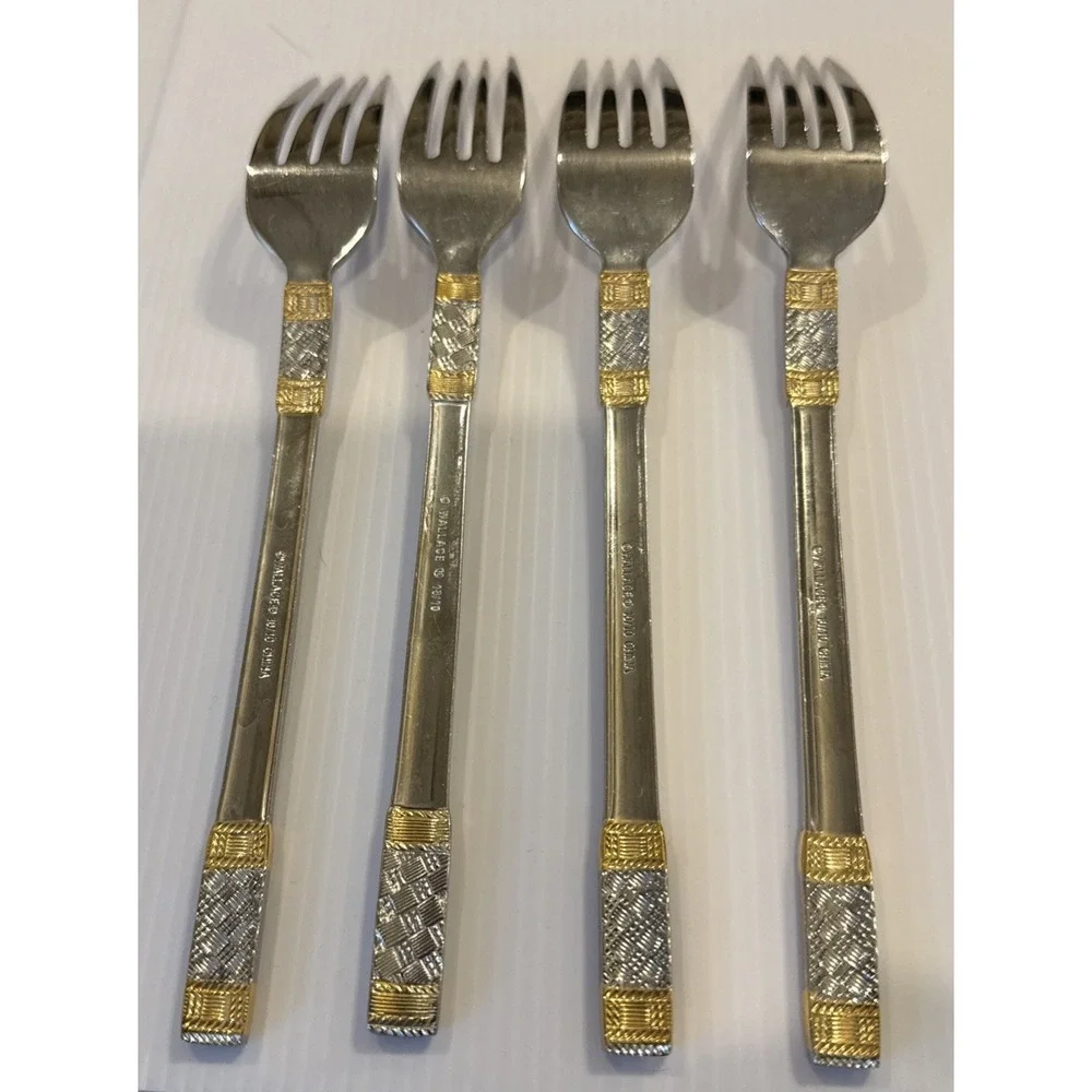 Wallace Golden Corsica Dinner Forks Fork Set Of 4 Stainless 18/10 Flatware 8